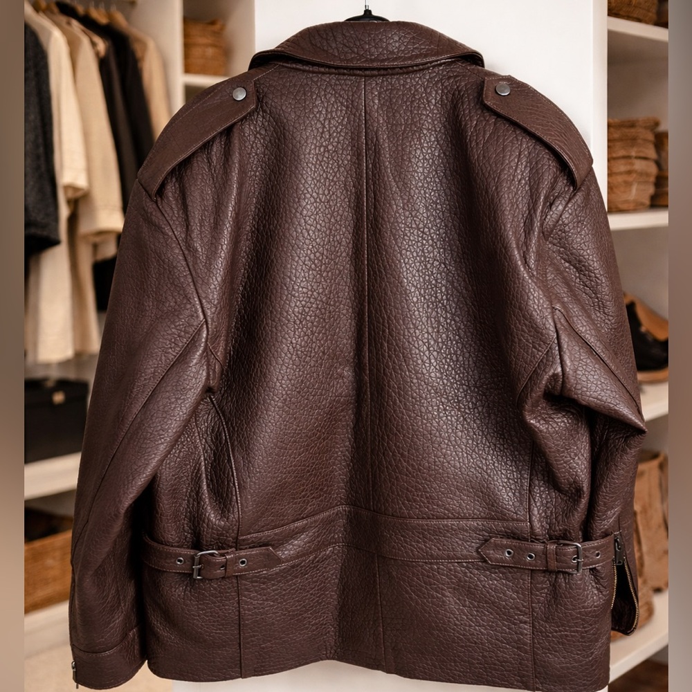 DUCIE London brown leather jacket - Picture 2 of 4